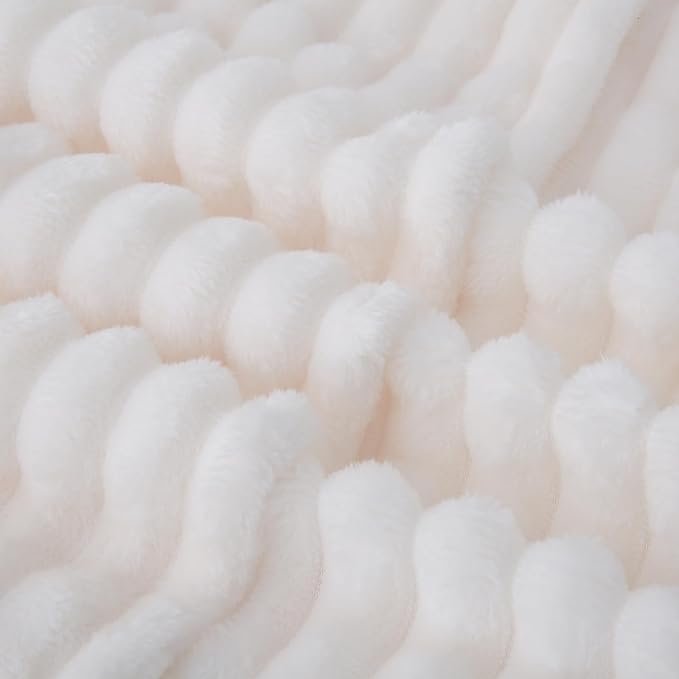 Cream White Fleece Throw Blanket 50”×60” - Image 6