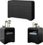 3 Piece Bedroom Set, Dresser and Nightstand Sets by SOLACEFURNITURE