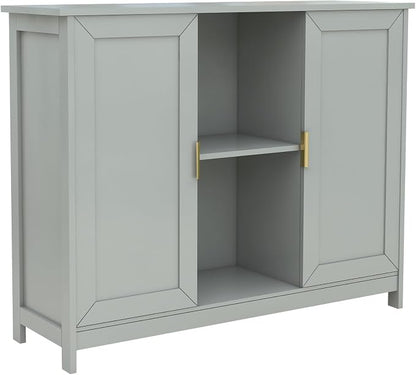 TaoHFE Grey Kitchen Pantry, Modern Wooden Small Credenza Sideboard Coffee - Image 9
