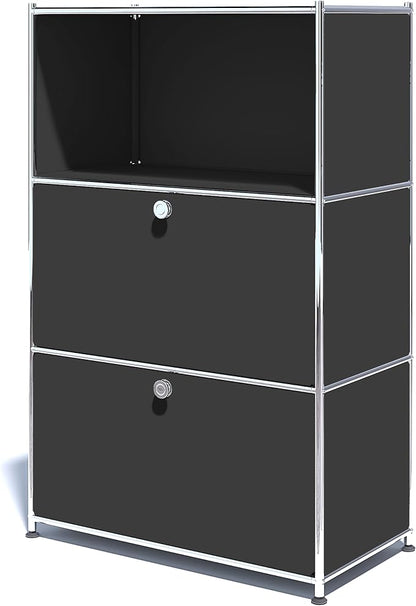 Metal Shelf with 2 Flap Doors, Large Capacity Cabinet, DIY Modern Home by SIMPLINK