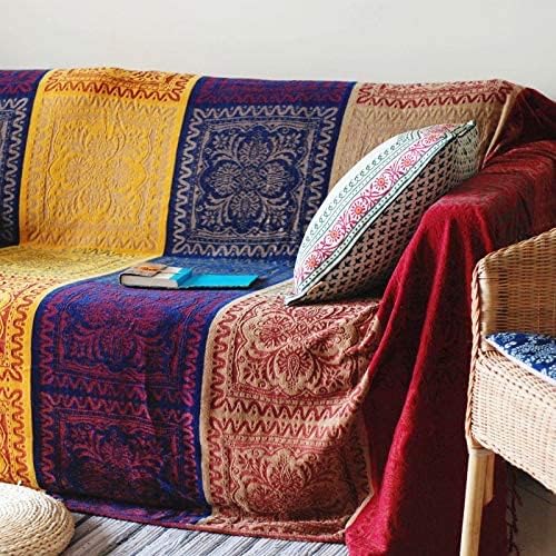 Bohemian Throw Blanket Hippie Chenille Jacquard Tassels Soft Chair Cover - Image 5