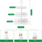 Coitak Plastic Cupcake Stands, 3 Tier Cupcake Stand, Dessert Tower Tray for Tea Party, Baby Shower and Wedding (2 Pack)