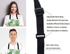 Cute Watercolor Cactus Adjustable Bib Apron, Succulent Olive Green Botanical Cooking Kitchen Apron for Men Women