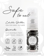 Sweet Spell Edible Cake Glitter Spray – Shimmering Magic for Cakes Decorating & Cocktails – 100% Edible, Food-Grade, Vegan, Gluten-Free (White Silver)