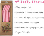 Reusable Silicone Drinking Straws - Big Size with Curved Bend for Tumblers Made from BPA Free No-Rubber Silicon - Flexible, Collapsible, Chewy, Bendy, Safe for Kids/Toddlers