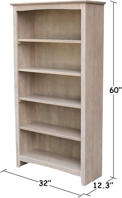 Shaker Solid Wood Bookcase, Washed Gray Taupe - Image 3