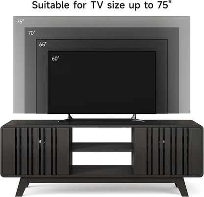 ONBRILL 63-Inch TV Stand for TVs up to 75 Inch, Mid-Century Modern Television - Image 6