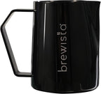 Brewista Precision Milk Frothing Pitcher, Steaming Jug, Coffee, Espresso Machine Accessories for Barista, Latte Art, Cappuccino, Stainless Steel Cup, 16 oz/480 ml, Matte Black