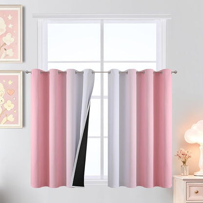 Pink and Greyish White Ombre Blackout Curtains by ESTELARTEXTILER