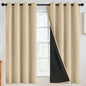 SimpleHome Beige 100% Blackout Curtains Room Darkening Living Room 63 Inch | by SimpleHome