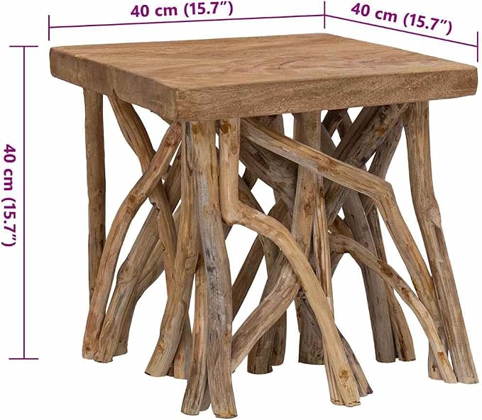 Brown Mixed Recycled Wood Coffee Table, Rustic Solid Wood Small Durable - Image 2