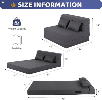 Fvkind Folding Sofa Bed, Foldable Sleeper Chair - Image 2