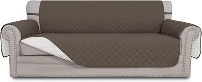Easy-Going Reversible Couch Cover, 4 Seater Sofa, Taupe/Ivory | XX-Large Sofa by Easy-Going