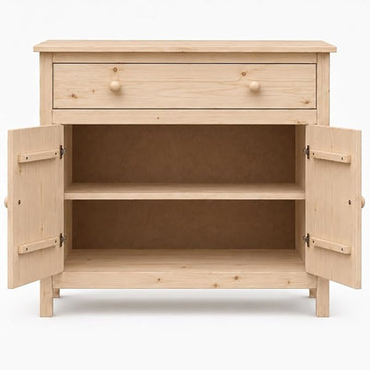 From the Tree Furniture 44" Wide Solid Pine Shaker Sideboard Buffet Cabinet — 2 - Image 5