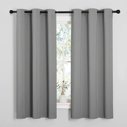 NICETOWN Silver Grey Thermal Insulated Grommet Blackout Curtains, Kids Window by NICETOWN