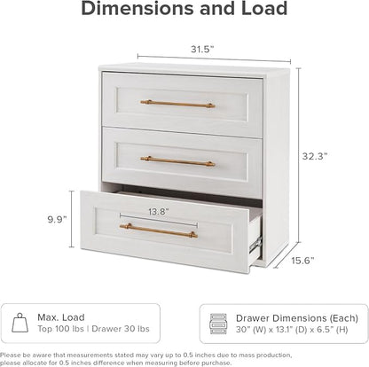 mopio Blake 3 Drawer Dresser for Bedroom, Chest of Drawers, Wood Dresser - Image 2