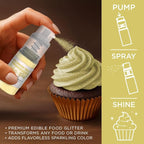 Bakell - Sunflower Yellow Tinker Dust (4g, 1x Mini Spray Pump) Edible Glitter for Food, Desserts, and Beverages!