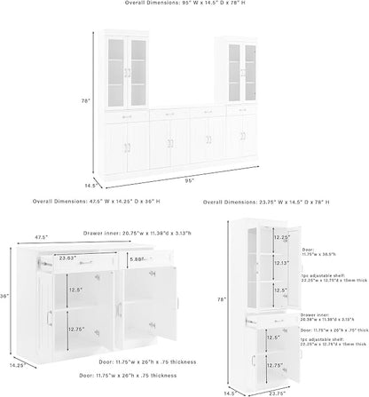 Crosley Furniture Stanton 3-Piece Sideboard Buffet Cabinet and Glass Door - Image 3