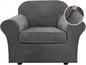 H.VERSAILTEX Rich Velvet Stretch 2 Piece Cover Chair Slipcover Sofa Cover by HVERSAILTEX