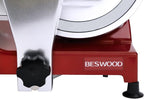 10" Premium Chromium-plated Steel Blade Electric Deli Meat Cheese Food Slicer with Serving Plate Commercial and for Home use 240W Classic Red