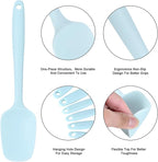 Heat Resistant Silicone Spatulas Set Food Grade Silicone Seamless One Piece Design BPA-Free,Non-Stick,Dishwasher Safe,Cooking and Mixing Set of 6PCS-Blue (Blue)