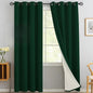 Yakamok Dark Green Linen Textured Curtains 96 Inches Long by Yakamok