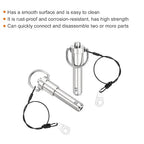 uxcell 2 Pcs Quick Release Pin, 1/2" x 2"(Dia. x L) Push-Button Ball Locking Pin 304 Stainless Steel Ring Handle Locking Pin with Wire for Audio Bimini Top Marine, Silver