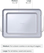 Caraway Non-Stick Ceramic Baking Sheet Duo - Naturally Slick Ceramic Coating - Non-Toxic, PTFE & PFOA Free - 18 x 13" Large & 15 x 10" Medium - Navy