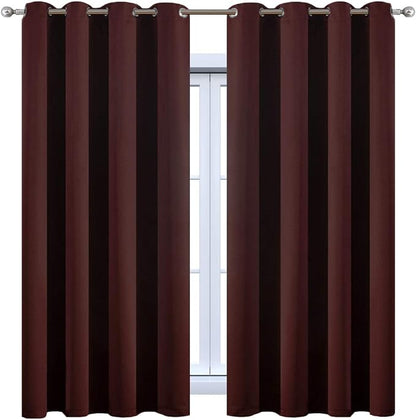 Yakamok Room Darkening Curtains 52x72 inch Length Burgundy Red-Living Room | 2 - Image 8