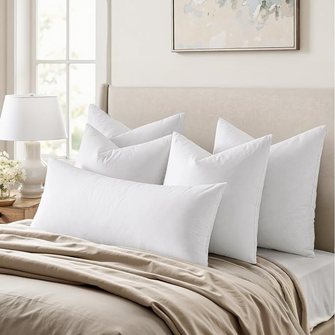 MIULEE 30x30 Euro Pillow Inserts, Double-Layer Down-Proof Cotton Cover - Image 3