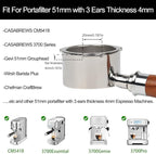 51mm Bottomless Portafilter 3 Ears with Puck Screen | Compatible with CASABREWS Espresso Machine CM5418, 3700Essential, 3700Gense (Prongs Thickness 4mm)