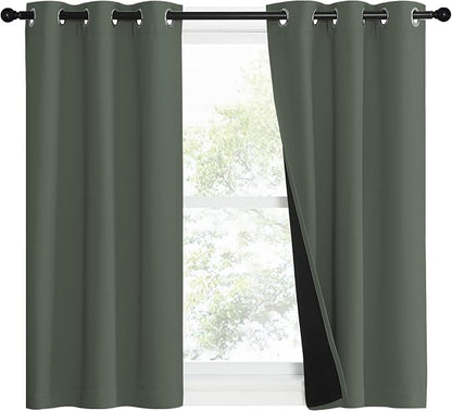 NICETOWN 100% Blackout Curtains 40" Long, Pair of Energy Smart & Noise Blocking - Image 2