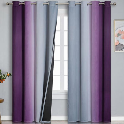 Purple and Grey Ombre Blackout Curtains by ESTELARTEXTILER