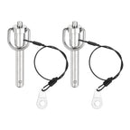 uxcell 2 Pcs Quick Release Pin, 3/8" x 1.5"(Dia. x L) Push-Button Ball Locking Pin 304 Stainless Steel Ring Handle Locking Pin with Wire for Audio Bimini Top Marine, Silver