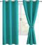 Blackout Curtains for Bedroom, Peacock Teal, 42 x 63 Inch, 2 Panels | Thermal by Hiasan