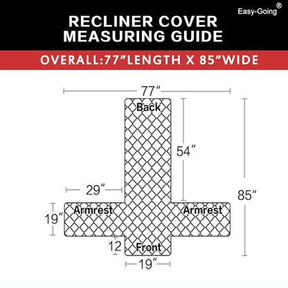 Easy-Going Reversible Couch Cover, Recliner 19 in, Wine/Beige | Machine - Image 5
