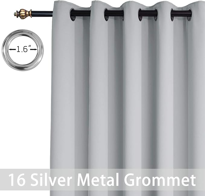 Yakamok Light Grey Room Darkening Curtains 84 inch Sliding Door Drapes | 1 - Image 4