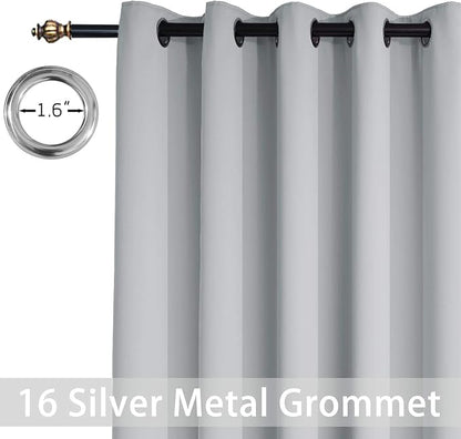 Yakamok Light Grey Room Darkening Curtains 84 inch Sliding Door Drapes | 1 - Image 4