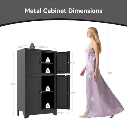 Bevivog Black Metal Locker Cabinet - Image 3