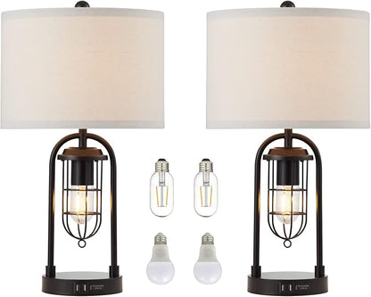 Set of 2 Farmhouse Table Lamps - Image 9