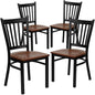 Flash Furniture 4 Pack HERCULES Series Black Vertical Back Metal Restaurant by FlashFurniture