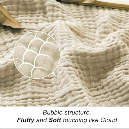EMME Muslin Blankets for Adults Throw Blanket for Couch Breathable Gauze Soft - Image 5