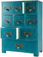 Apothecary Cabinet with 9 Drawers & Labels Rustic Library Card Catalog Cabinet by PACKGILO