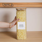 Glass Jars with Bamboo Lids 3 Pack, 74 Oz Airtight Square Storage Container, High Borosilicate Glass Kitchen Canisters for Soild food, Nuts/Cookies/Sugar/Pasta