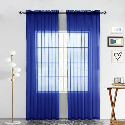 SpaceDresser Sheer Voile Window Treatment Rod Pocket Curtain Panels by SpaceDresser