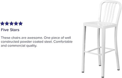 Flash Furniture Gael Commercial Grade 2 Pack 30" High White Metal - Image 6