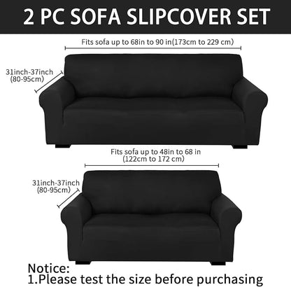 Peryiter 2 Pcs Sofa Covers Couch and Loveseat Covers Set Stretch Sofa Slipcover - Image 2