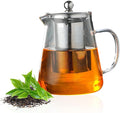 1300ml(44oz) Glass Teapot with Removable Infuser - Stovetop Safe High Borosilicate Clear Teapot for Loose Leaf Tea, Blooming Tea, Home & Office Use