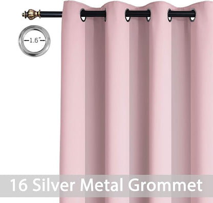 Yakamok Pink Room Darkening Curtains 96 inch Sliding Door Drapes | 1 Extra-wide - Image 3