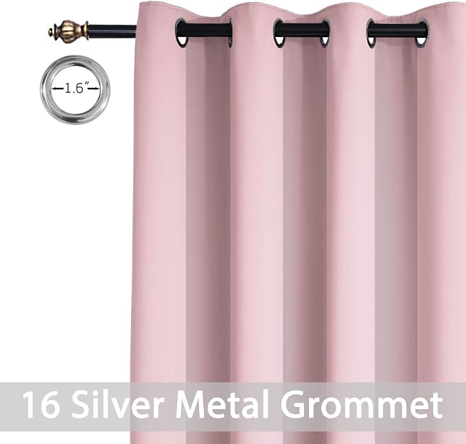 Yakamok Pink Room Darkening Curtains 84 inch Sliding Door Drapes | 1 Extra-wide - Image 3